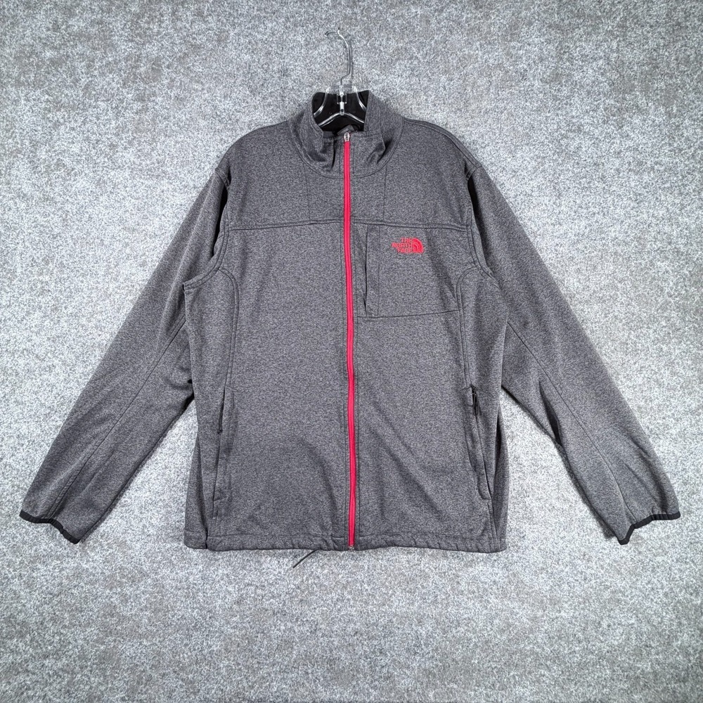 The North Face Jacket Mens XL Gray Full Zip Fleece Lined Mock Neck Lightweight
